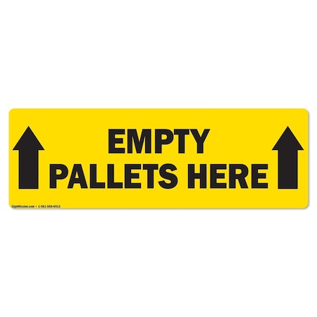 Empty Pallets Here 18in Non-Slip Floor Marker, 6PK